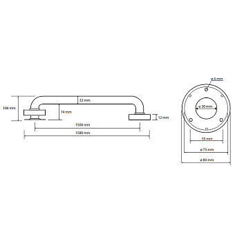 Поручень для ванной BEMETA HELP program 301101503 10,6см белый