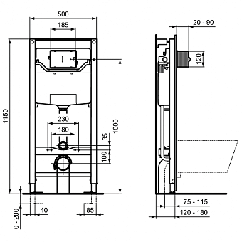 Инсталляция с унитазом IDEAL STANDARD PROSYS i.life I001701