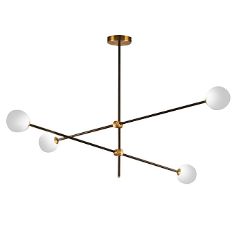 Люстра подвесная Delight Collection Bistro Globe 9389P/4 black/gold 160Вт лампочек G9