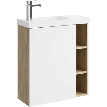 Тумба с раковиной AQWELLA Alba ALB0106LDD+ALB0706WM 25х59,5х65см