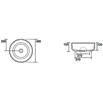 Раковина накладная Kerasan Nolita 534430 40х40см