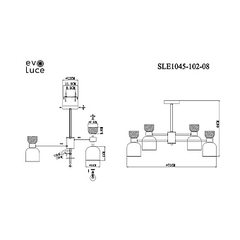 Светильник потолочный Evoluce VENTO SLE1045-102-08 320Вт E14