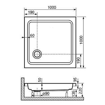Душевой поддон RGW Acryl 16180188-11 STYLE 80х80см