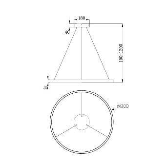Светильник подвесной Maytoni Rim MOD058PL-L42W4K 51Вт LED