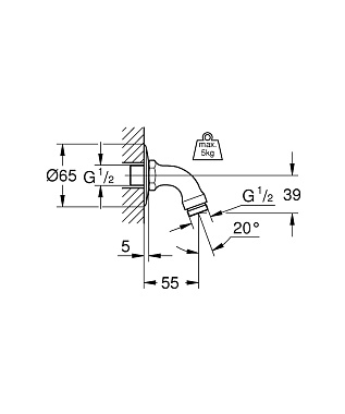Держатель для верхнего душа GROHE 28429000 хром