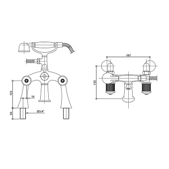 Смеситель для ванны Bongio Impero 06527OR00 золото