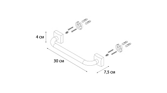 Поручень для ванной FIXSEN KVADRO FX-61317 7,5см хром