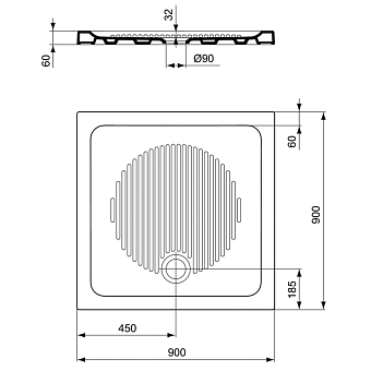 Душевой поддон IDEAL STANDARD CONNECT T266201 90х90см