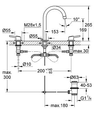 Смеситель для раковины GROHE Concetto 20216001 хром