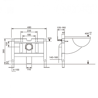 Инсталляция для подвесного унитаза Abber AC0101P