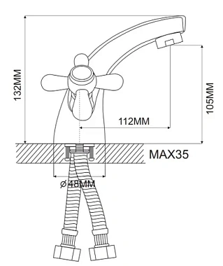Смеситель для раковины Maxonor MN1025 хром
