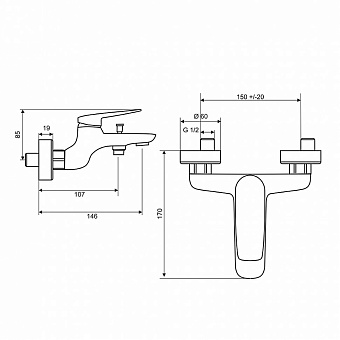Смеситель для ванны Paini Laguna LACR111 хром