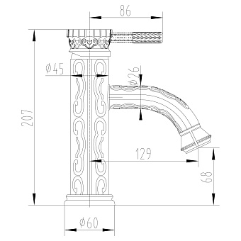 Смеситель для раковины LEMARK Jasmine LM6606B бронза