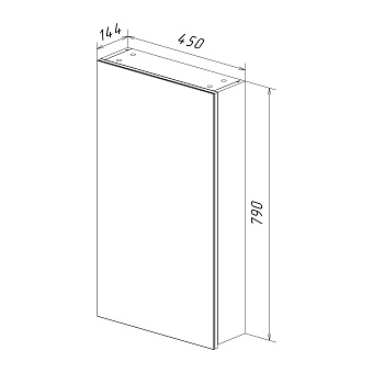 Шкаф зеркальный LEMARK Universal LM45ZS-U 14х45х79см без подсветки