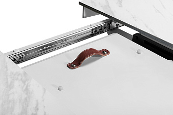 Кухонный стол раскладной AERO 120х120х76см закаленное стекло/керамика/сталь Mrb Pl