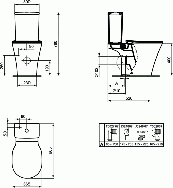 Сливной бачок IDEAL STANDARD CONNECT AIR E073901