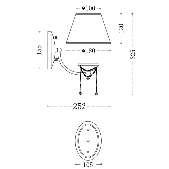 Светильник настенный Maytoni Chester RC0100-WL-01-R 60Вт E14