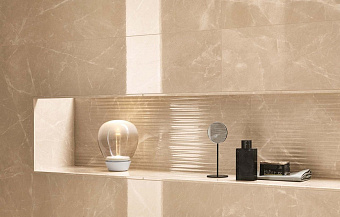 Настенная плитка FAP CERAMICHE Roma Diamond fNHI Line Beige Duna Brillante 110х50см 1,65кв.м. глянцевая