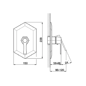 Смеситель для душа Cisal Cherie CH0030007C золото