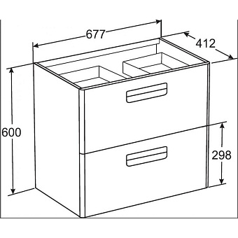 Тумба с раковиной ROCA The Gap Original ZRU9302733 41,2х67,7х60,2см