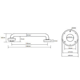 Поручень для ванной BEMETA HELP program 301101103 10,6см белый