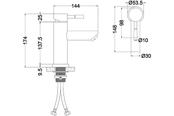 Смеситель для раковины MELANA Tondo 610101B чёрный