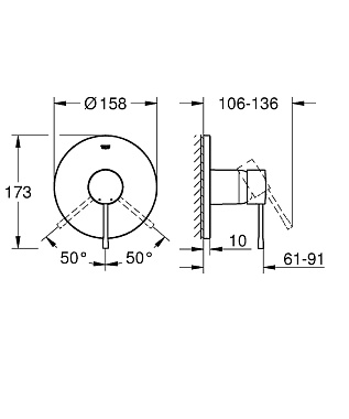 Смеситель для душа GROHE Essence 24057DL1 тёплый закат матовый