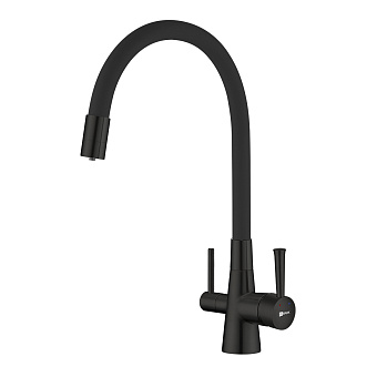 Смеситель для кухни LEMARK Comfort LM3075BL гибкий излив чёрный