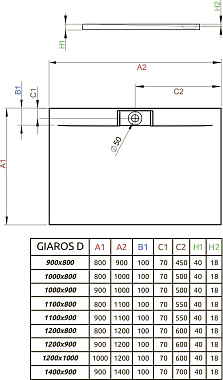 Душевой поддон RADAWAY Giaros M3GRD1180 110х80см