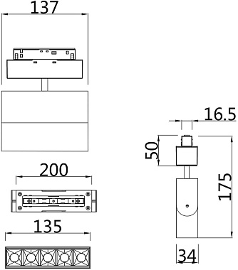 Магнитный трековый светильник Maytoni Points TR015-2-10W3K-W 11Вт LED белый