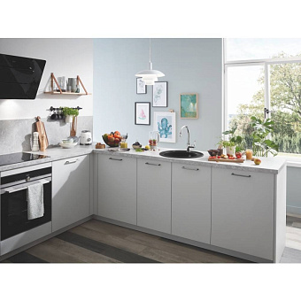 Мойка кухонная GROHE K200 31656AP0 51х51см чёрный гранит