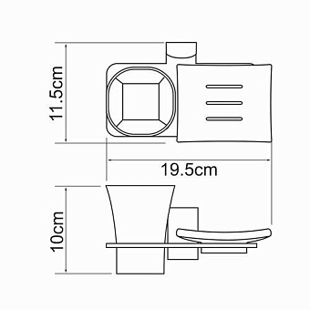 Стакан в ванную WASSERKRAFT Exter K-5200 K-5226 светлая бронза