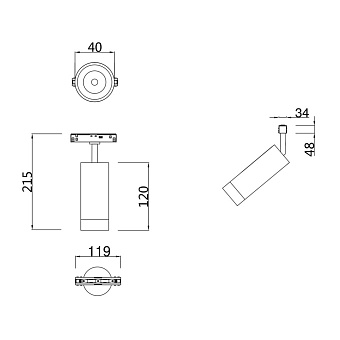 Магнитный трековый светильник Maytoni Focus LED TR019-2-7W3K-W 7Вт LED белый