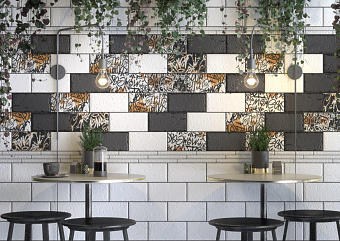 Настенная плитка KERAMA MARAZZI Граффити 19060 белый 20х9,9см 0,91кв.м. матовая