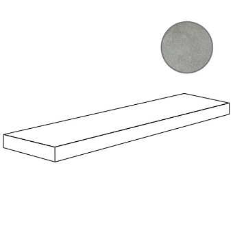Плитка для ступеней ABK Atlantis PF60006516 Angolare Top Sx Grey Ret 120х32см 0,384кв.м. матовая