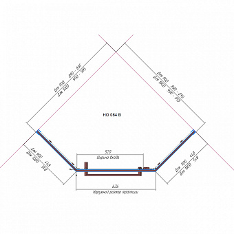 Угловое ограждение RGW Hotel HO-084W 195х90см стекло прозрачное