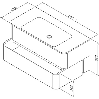 Тумба под раковину подвесная AM-PM Sensation M30FHX1002NF 48,5х100х51,5см
