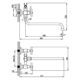 Смеситель для ванны LEMARK Standard LM2151C хром