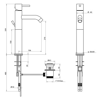 Смеситель для раковины Bongio T-Square 52532CRPR хром