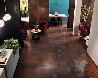 Керамическая мозаика Atlas Concord Италия Blaze A0UM Corten Mosaico Esagono Lapp 30х35см 0,42кв.м.