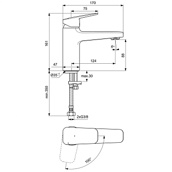 Смеситель для раковины IDEAL STANDARD CERAPLAN BD224AA chrome
