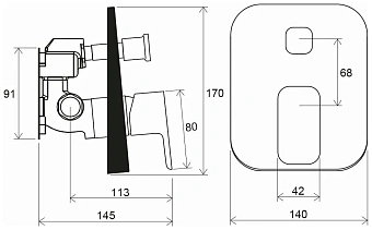 Смеситель для душа RAVAK 10° Free black TD F 065.20 чёрный