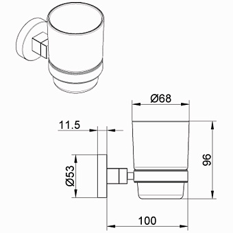 Стакан в ванную Azario NESSY AZ-73106 хром