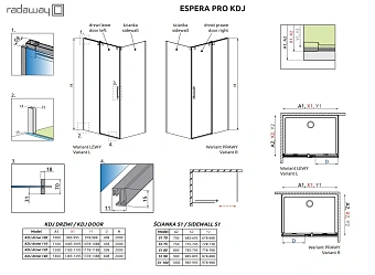 Боковая стенка душевого угла RADAWAY Espera Pro S1 200х90см стекло прозрачное