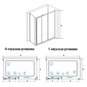 Угловое ограждение RGW Classic 04094040-011 CL-40 185х100см стекло прозрачное