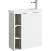 Тумба с раковиной AQWELLA Alba ALB0106RLS+ALB0706WM 25х59,5х65см