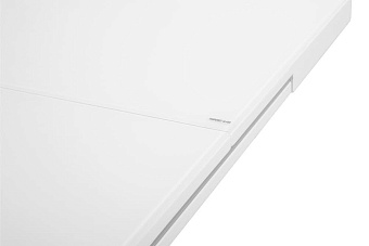 Кухонный стол раскладной AERO 80х120х76см закаленное стекло/сталь White