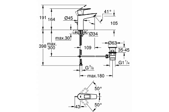 Смеситель для раковины GROHE BauLoop 23885001 хром
