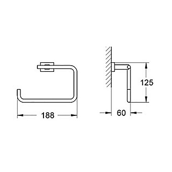 Полотенцедержатель GROHE Essentials Cube 40510001 хром 18,8см