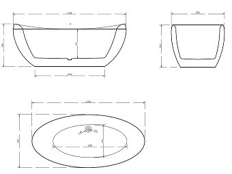 Ванна акриловая Abber AB9236 170х80см отдельностоящая
